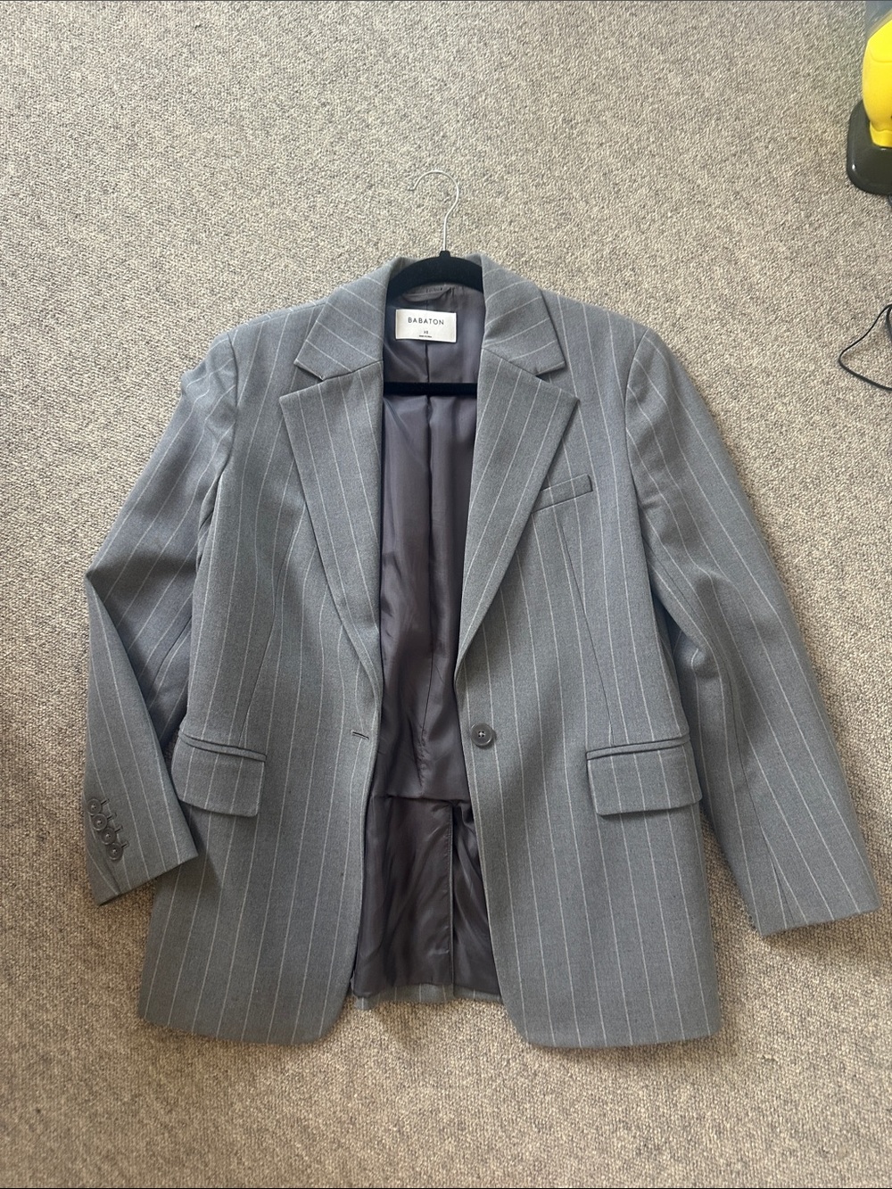 Babaton Gray Pinstripe Blazer - Classic Tailored Sport Coat